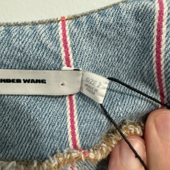 Alexander Wang Denim Striped Short Sleeved Top NWT- Size 2 - Picture 5 of 5